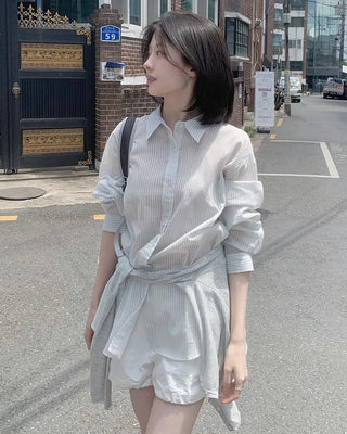 [3 colors] Striped shirt