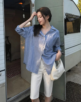[2 colors] Striped shirt