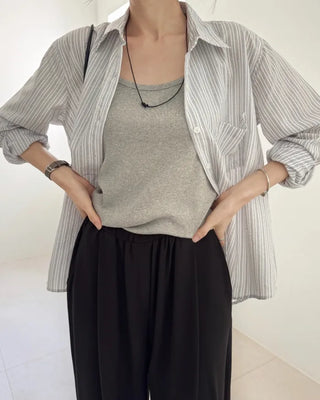 [4 colors] Zanzan Stripe Cotton Shirt
