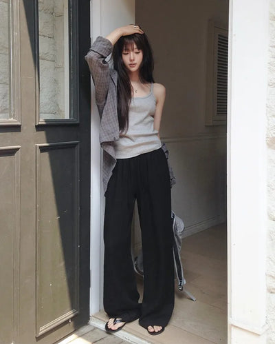 [3 colors] Natural Fit Linen Banding Pants