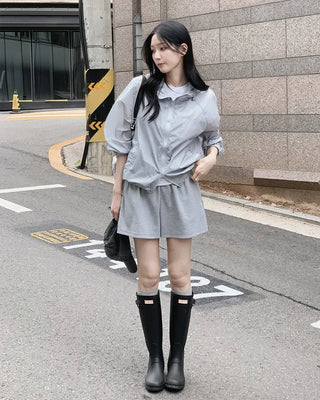 [3 colors] Elastic waist shorts