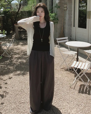 [4 colors] Basic ribbed sleeveless top