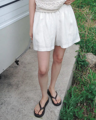 [4 colors] Linen Banding Shorts