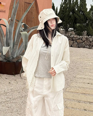Pleated wrinkle shirt