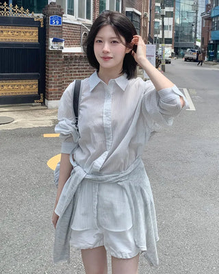 [3 colors] Striped shirt