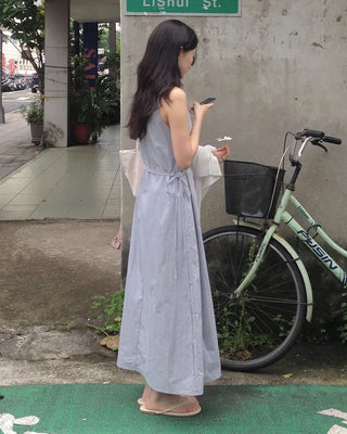 [2 colors] Cross Long Dress