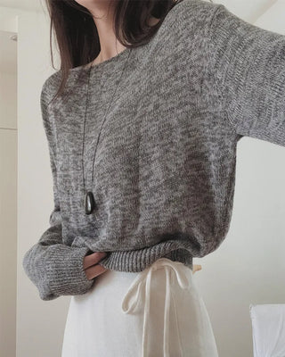 [3 colors] Boat neck knit