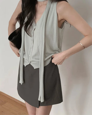 [2 colors] Wrap Culotte Pants