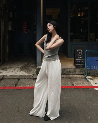 Light-fit elastic waist pants
