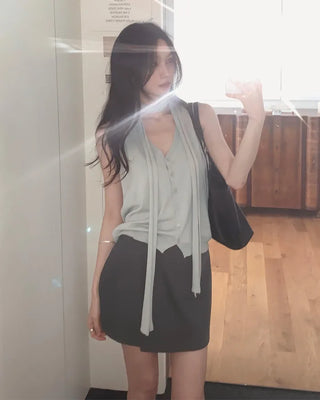 [2 colors] Wrap Culotte Pants