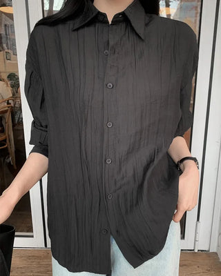 Pleated wrinkle shirt