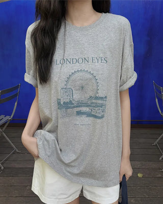 [4 colors] London Eye Pigment T-shirt
