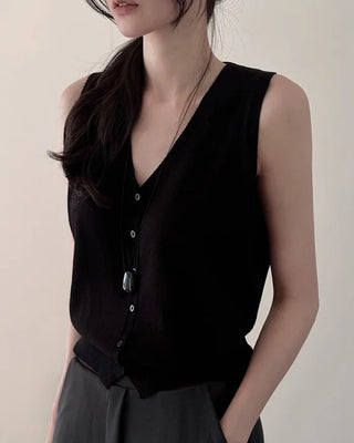 [4 colors] Modal knit vest