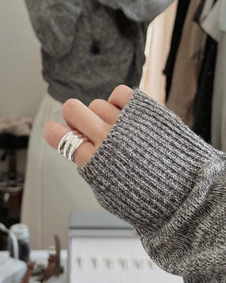 [3 colors] Boat neck knit