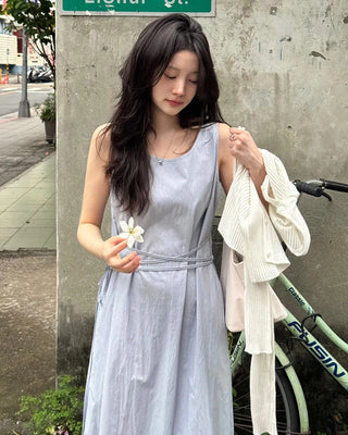 [2 colors] Cross Long Dress