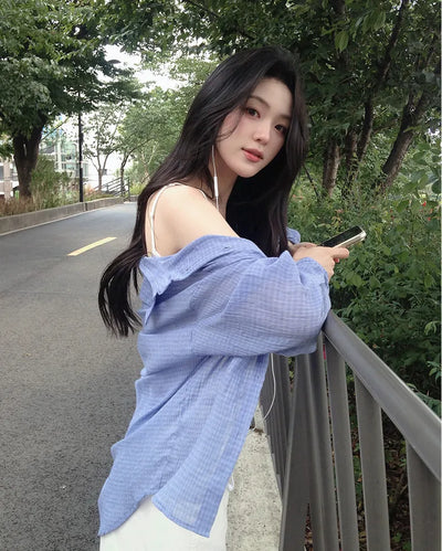 [3 colors] Mood Vintage Calm Check Shirt