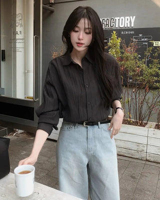 Pleated wrinkle shirt