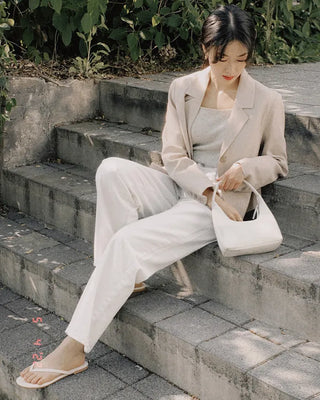 (basic/long) Summer wide white pants - 4 sizes