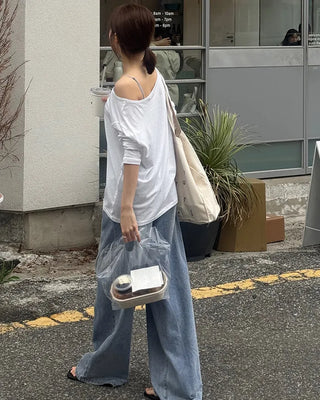 [Length selectable] Vintage Wash Denim Pants