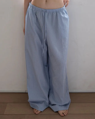 Striped elastic waist pants