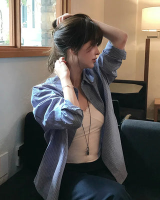 [2 colors] Striped shirt
