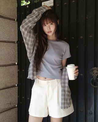 [3 colors] Cool Summer Check Shirt