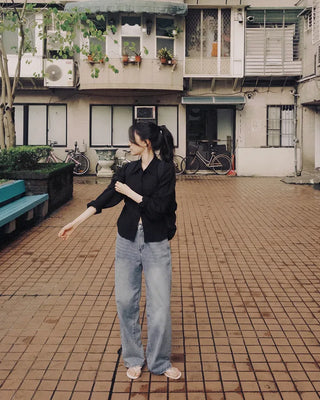 [Length selectable] Vintage Wash Denim Pants