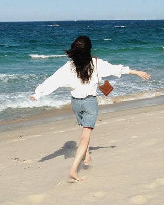 [6 colors] Fly Summer Button-Down Linen Shirt