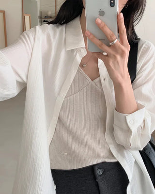 Textured striped shirt