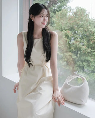 [2 colors] Cross Long Dress