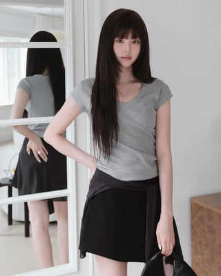 [2 colors] Wrap Culotte Pants