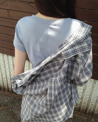 [3 colors] Cool Summer Check Shirt