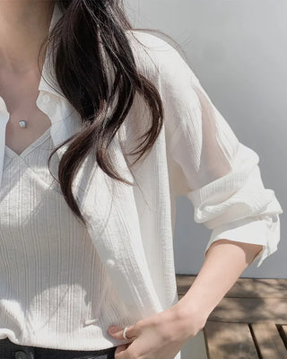 Textured striped shirt