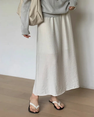 [Set][2 colors] Soft Blouse and Skirt