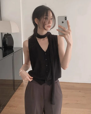 [4 colors] Modal knit vest