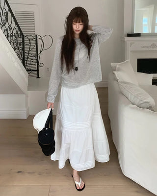 [5 colors] Boat neck knit