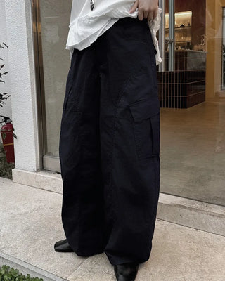 [4 colors] Cargo pants with elastic waistband