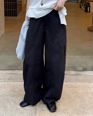 [4 colors] Cargo pants with elastic waistband