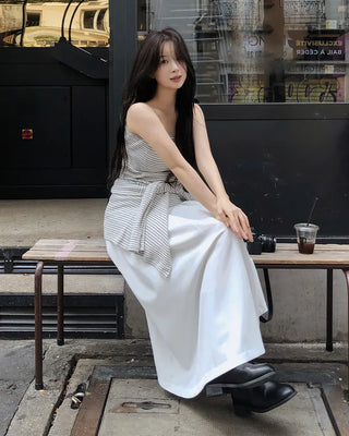 Classic pleated long skirt