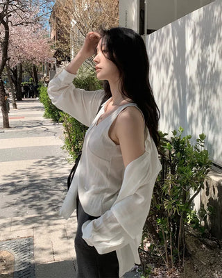 Textured striped shirt