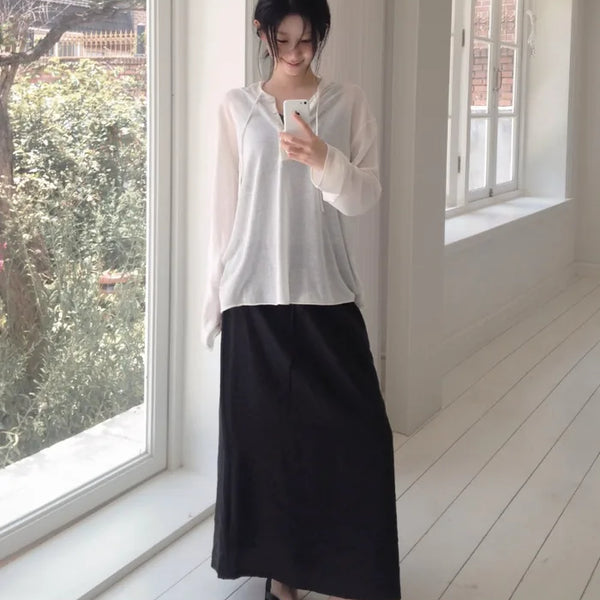 [2 colors] Sunday Flow Fit Long Skirt