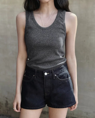 [4 colors] Basic ribbed sleeveless top