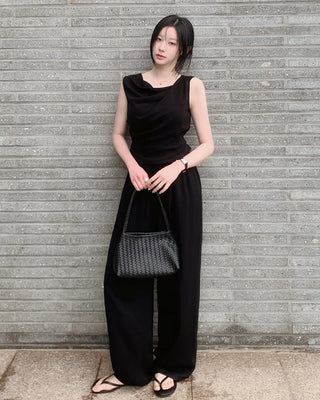 Light-fit elastic waist pants
