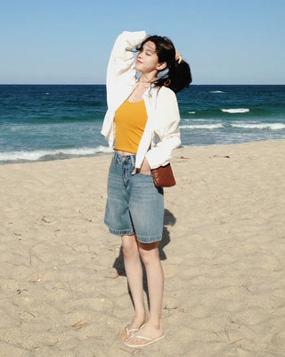 [6 colors] Fly Summer Button-Down Linen Shirt