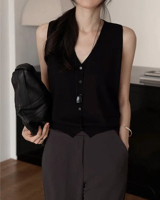 [4 colors] Modal knit vest
