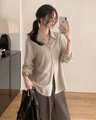 Textured striped shirt