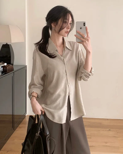 Textured striped shirt