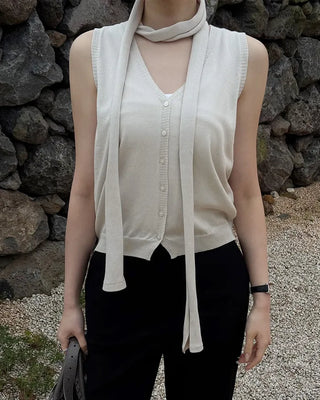 [4 colors] Modal knit vest