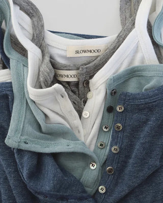 Layered slim-fit button-up knit