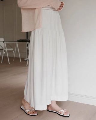 [3 colors] Detail Shirred Skirt